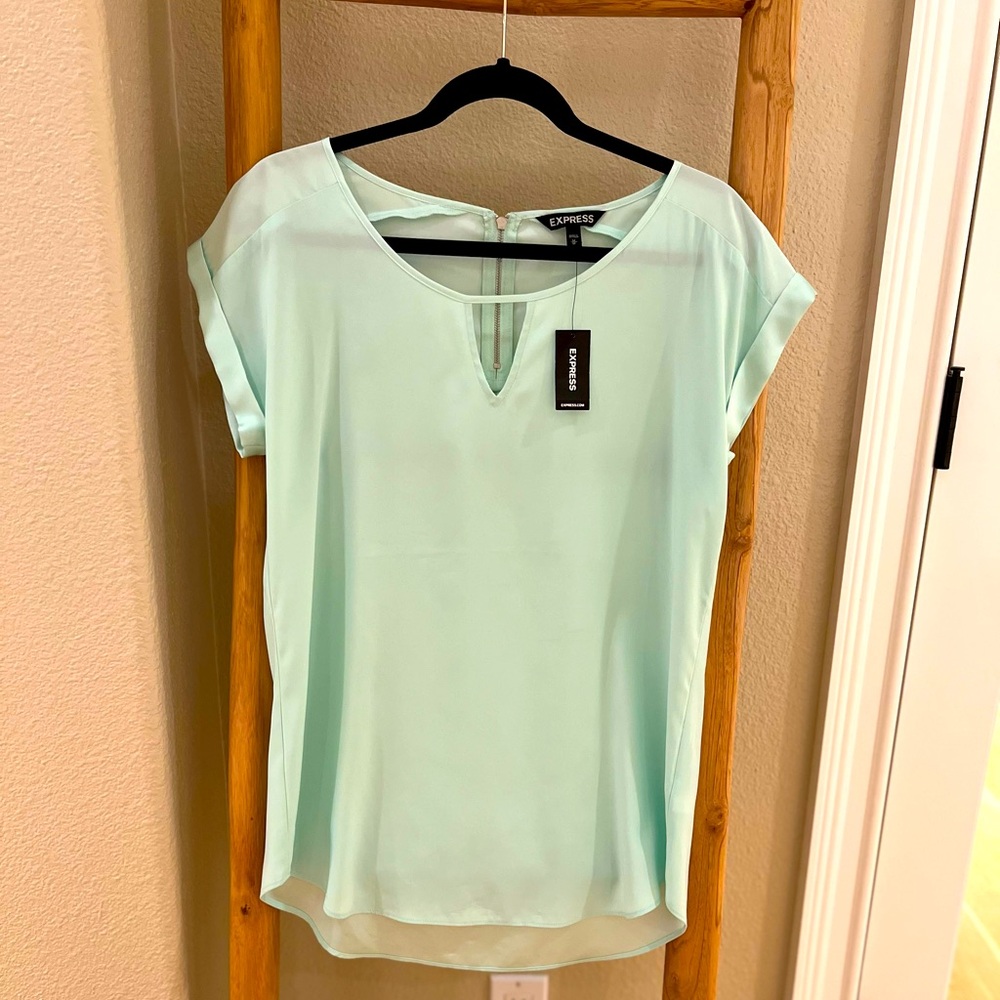 Express, Women’s Cap Sleeve Blouse, Mint Green, Medium, NWT